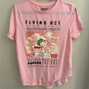 Peanuts Pink Snoopy Flying Ace Graphic Tee